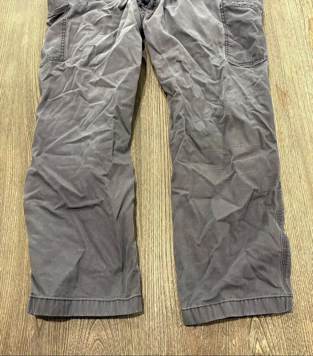 Carhartt Men's Relaxed Straight Rigby Double-Front Dungaree Pants Gray Sz 40x32
